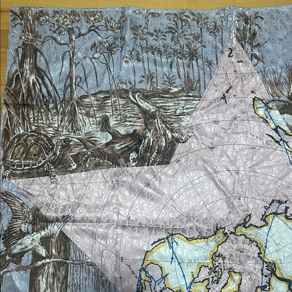 Christian Dior style Around the World 100% silk large square scarf - Picture 6 of 10